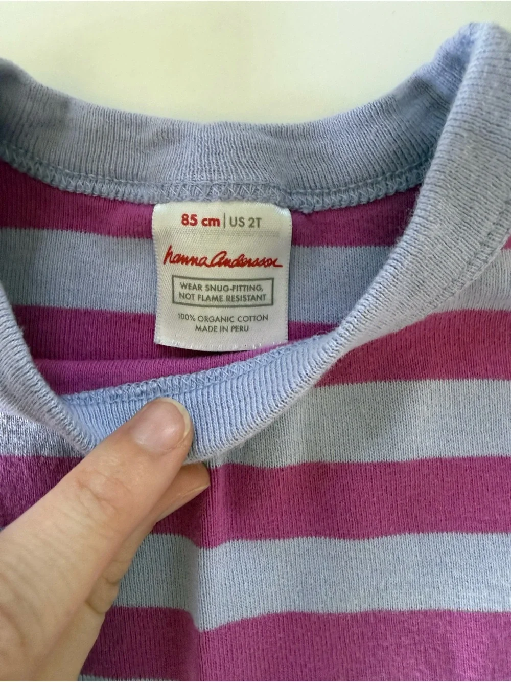 Hanna Andersson Striped Short Sleeve Pajama Set - Purple & Light Purple, 2T